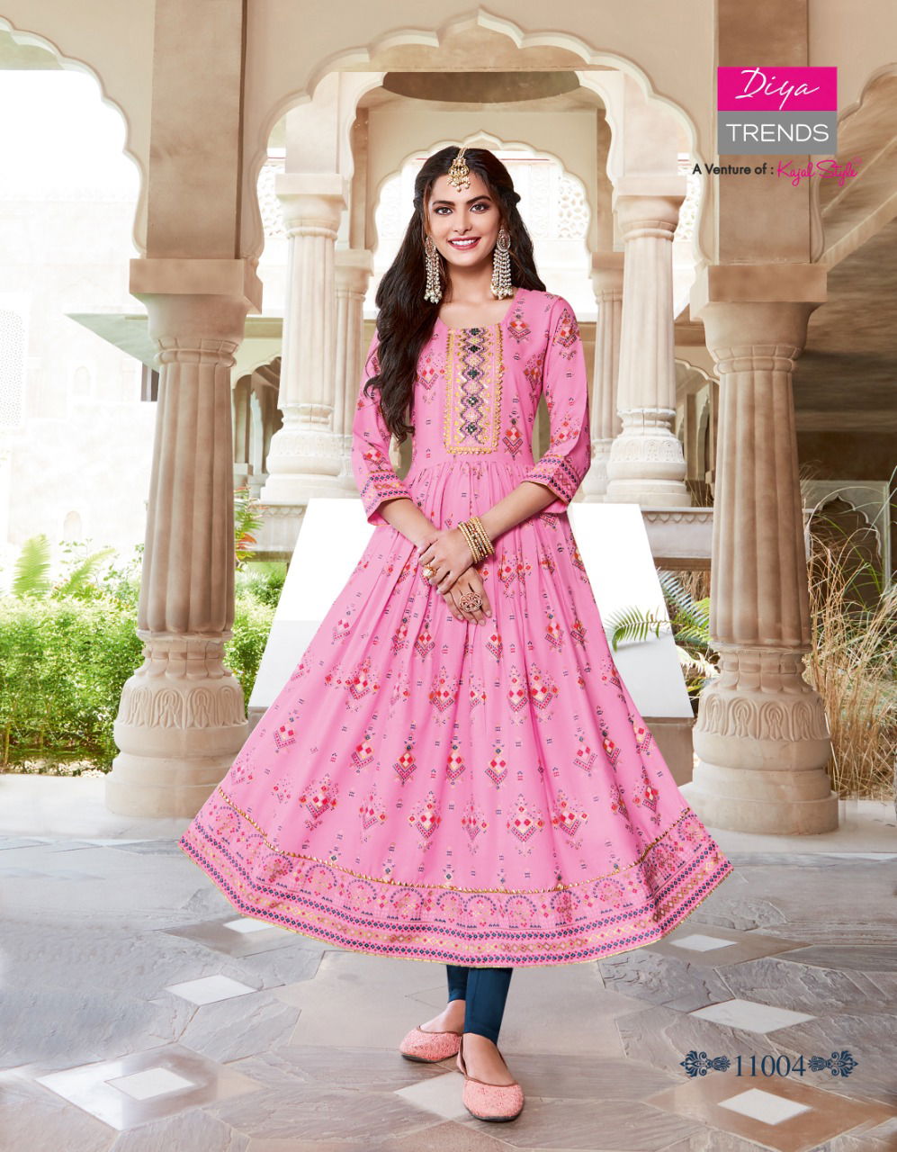 Ethnicity 11 Fancy Designer Festive Wear Rayon Fancy Embroidery Kurtis Collection